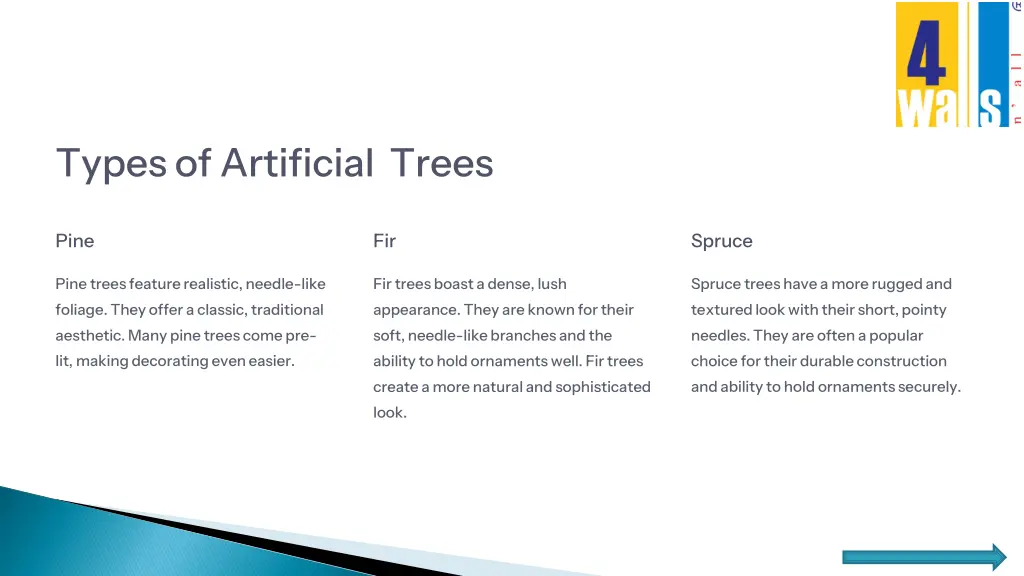 types of artificial trees