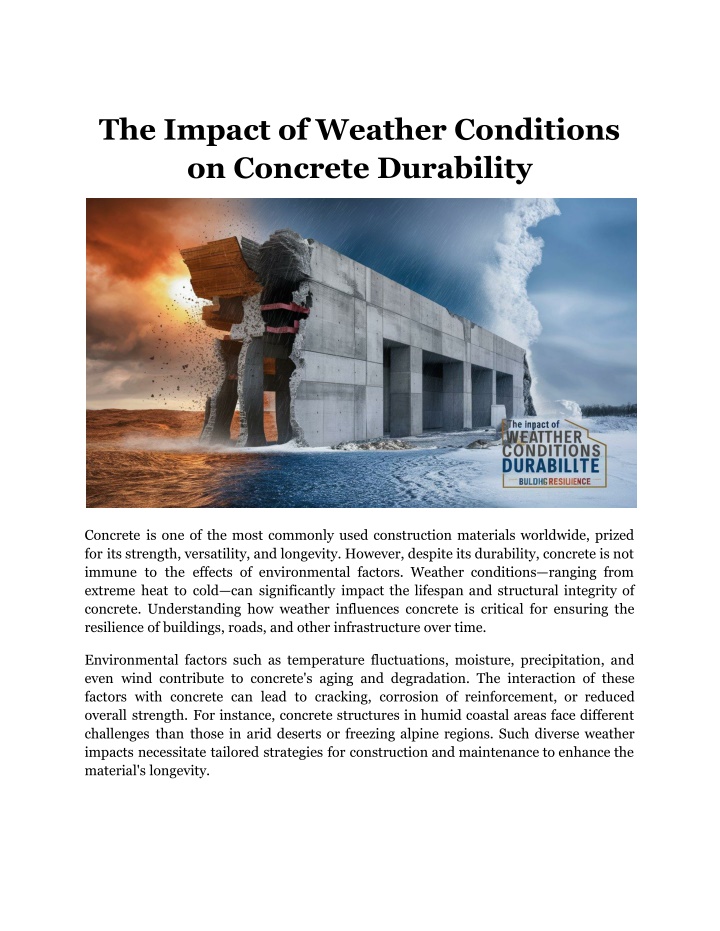 the impact of weather conditions on concrete