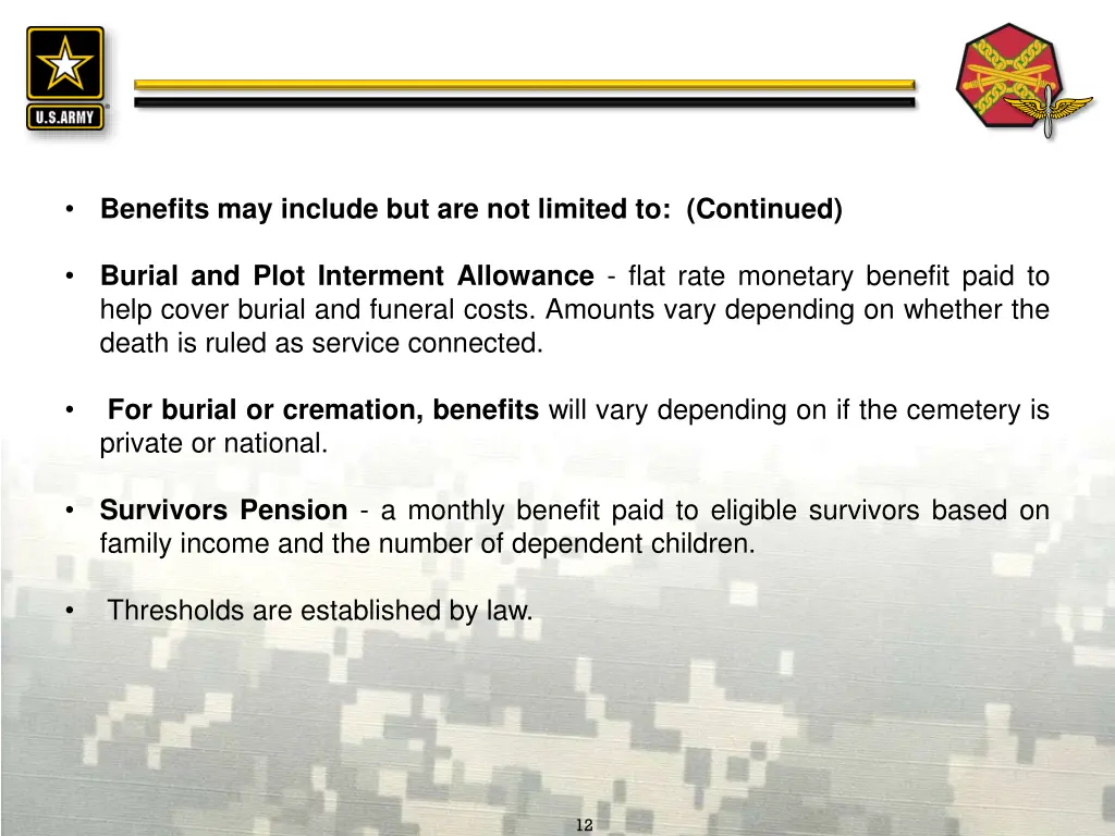 benefits may include but are not limited