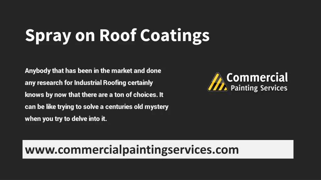 spray on roof coatings