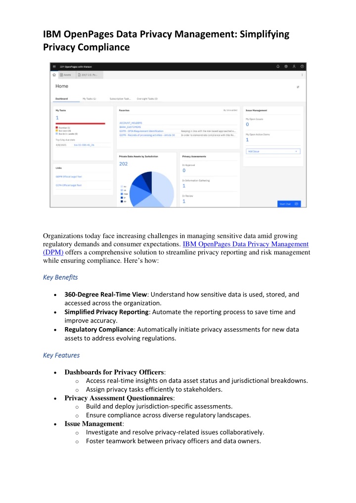 ibm openpages data privacy management simplifying