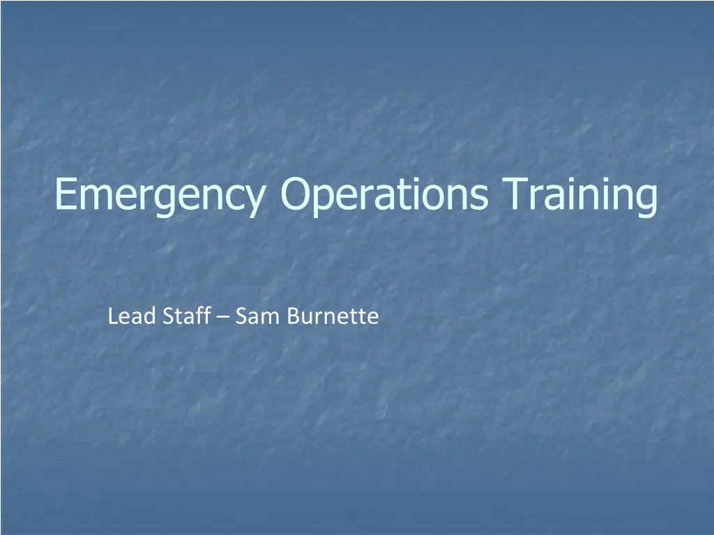 emergency operations training