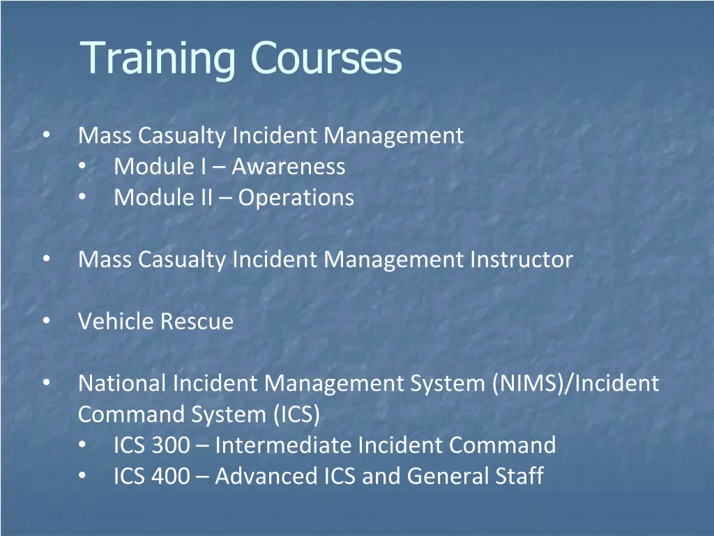 training courses