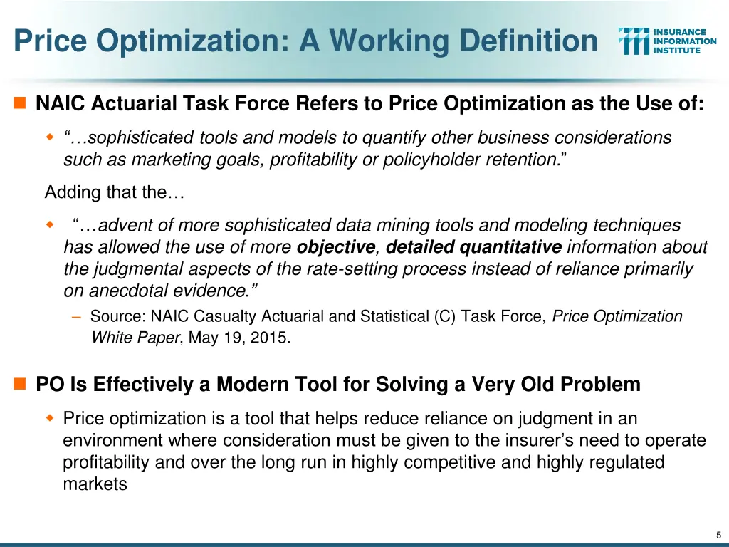 price optimization a working definition