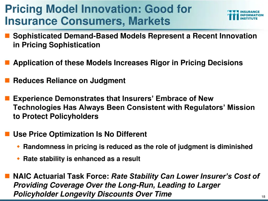 pricing model innovation good for insurance 1