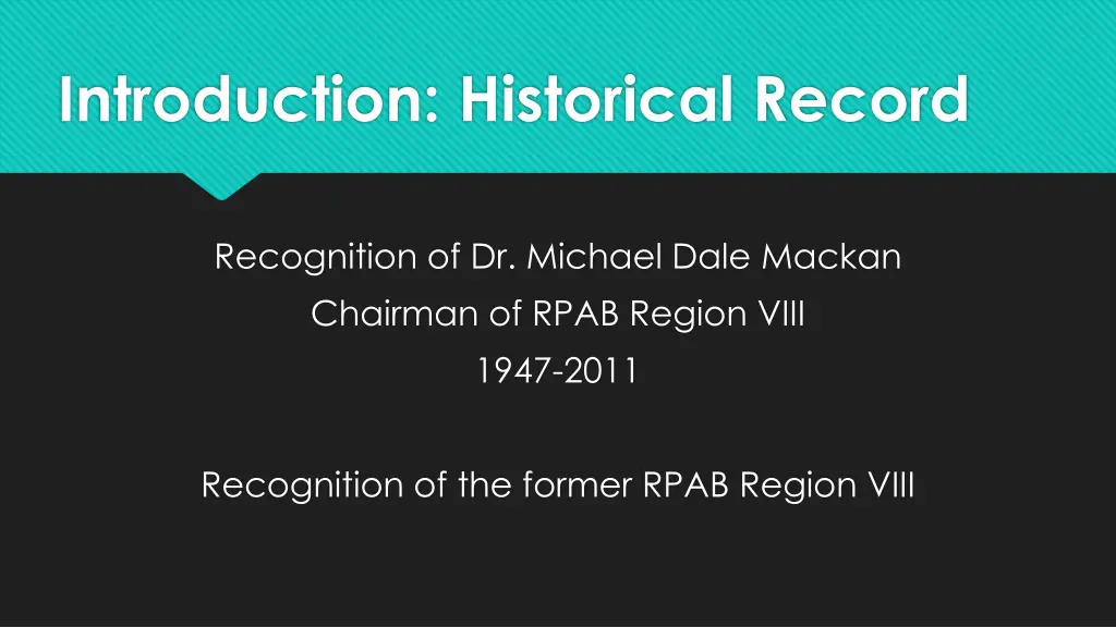 introduction historical record