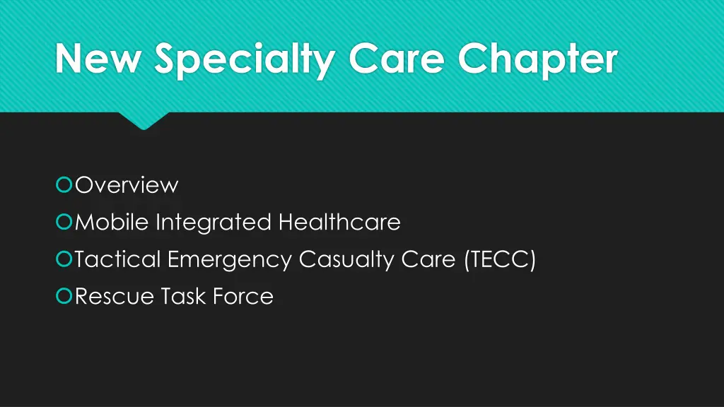 new specialty care chapter