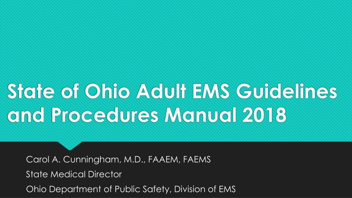 state of ohio adult ems guidelines and procedures