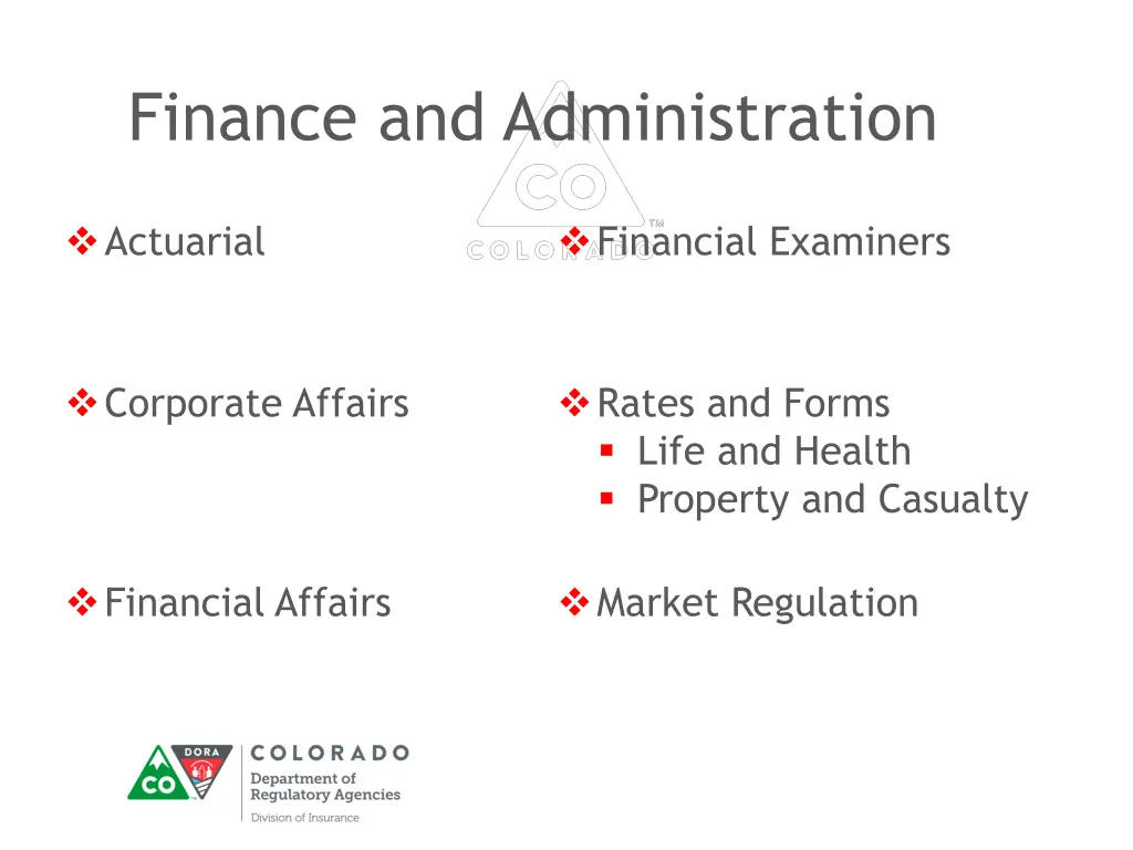 finance and administration