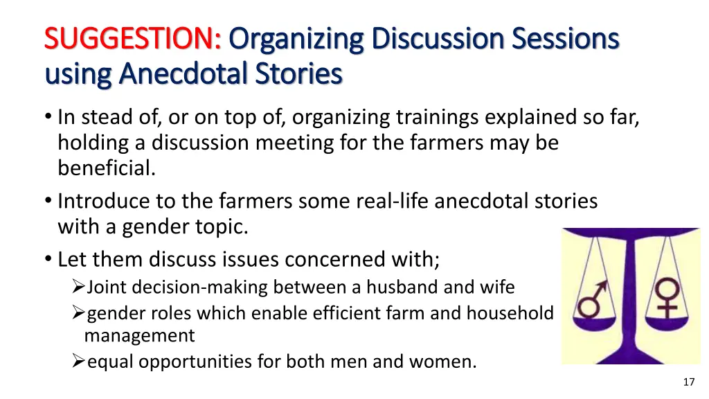 suggestion suggestion organizing discussion