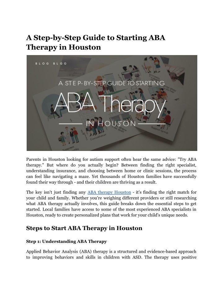 a step by step guide to starting aba therapy