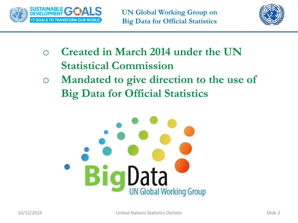 un global working group on big data for official 1