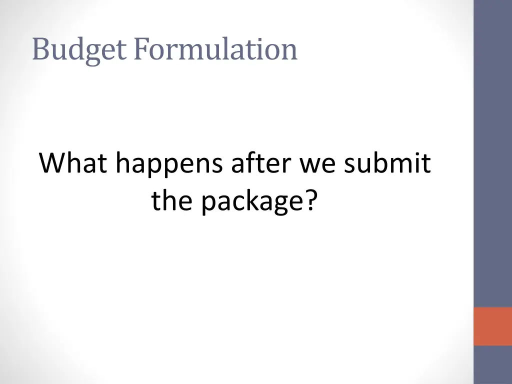 budget formulation