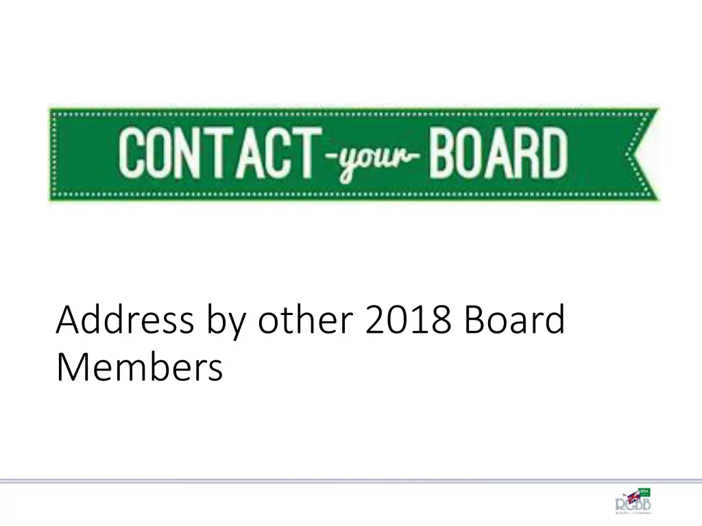 address by other 2018 board members