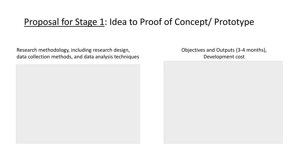 proposal for stage 1 idea to proof of concept