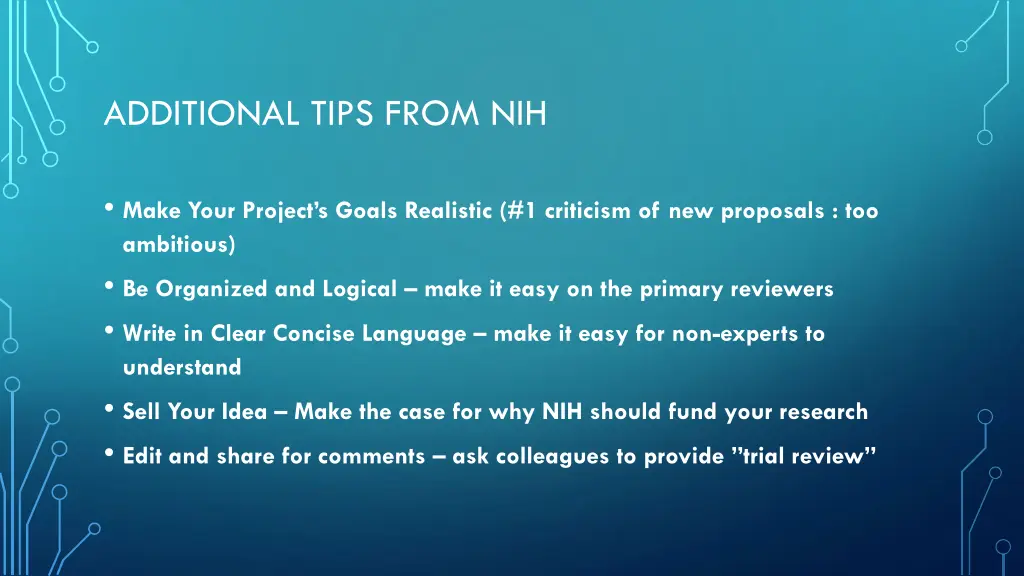 additional tips from nih