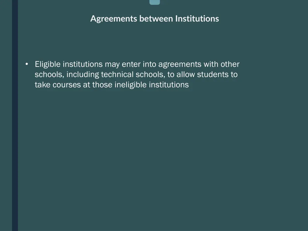 agreements between institutions