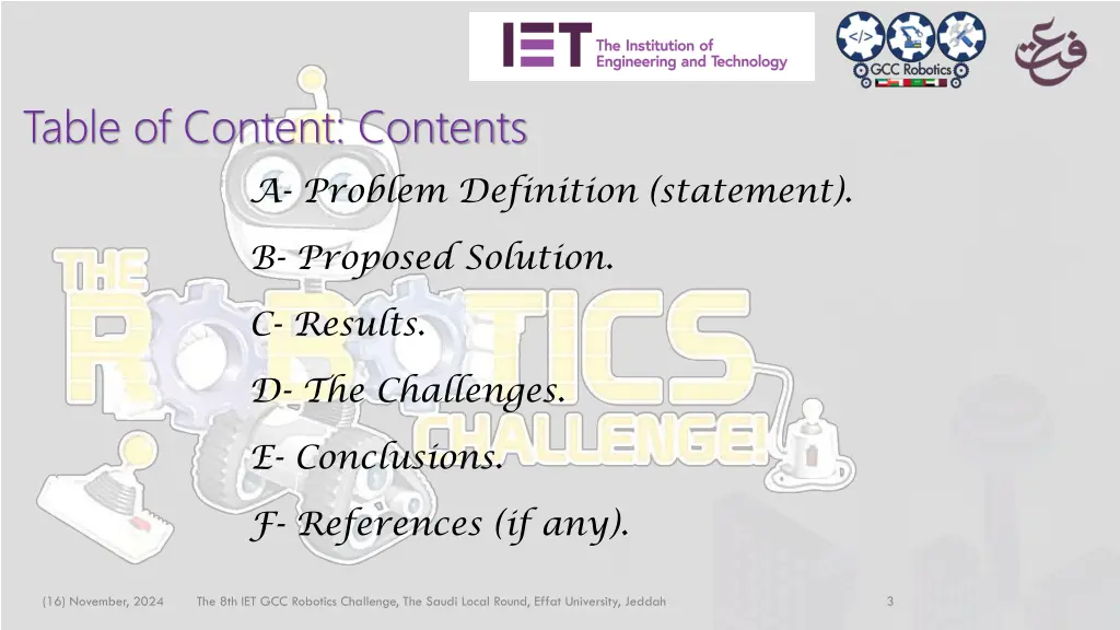 table of content contents a problem definition