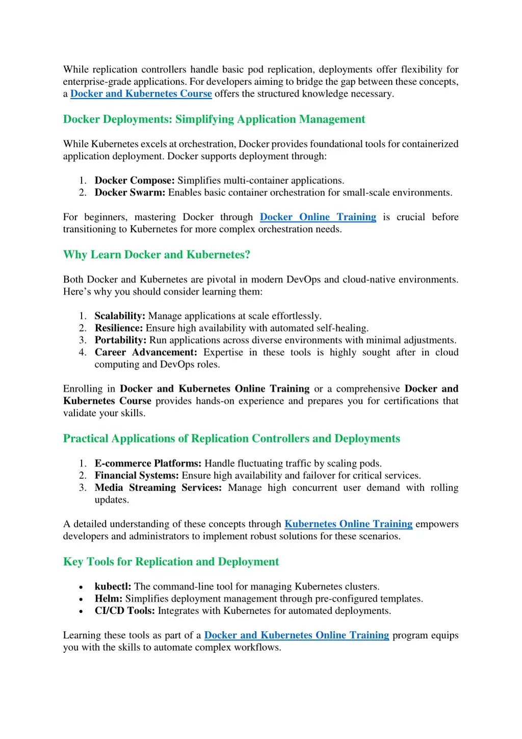 while replication controllers handle basic