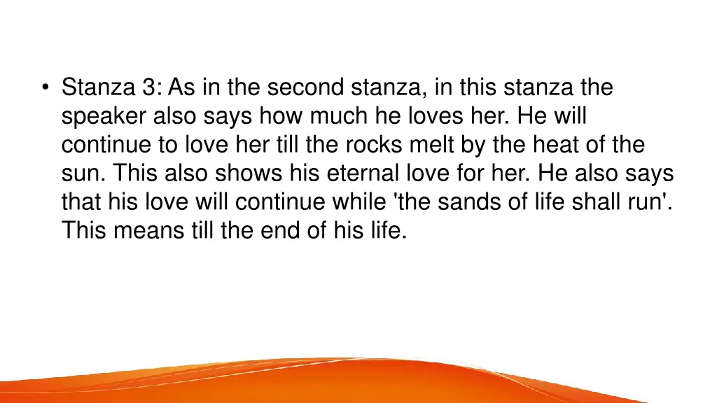 stanza 3 as in the second stanza in this stanza