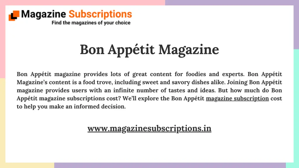 bon app tit magazine