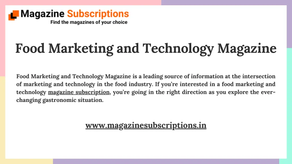 food marketing and technology magazine