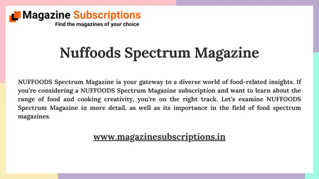 nuffoods spectrum magazine