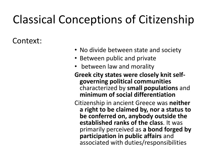 classical conceptions of citizenship