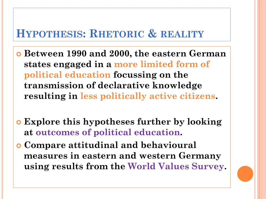 h ypothesis r hetoric reality