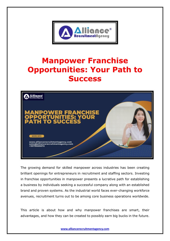 manpower franchise opportunities your path