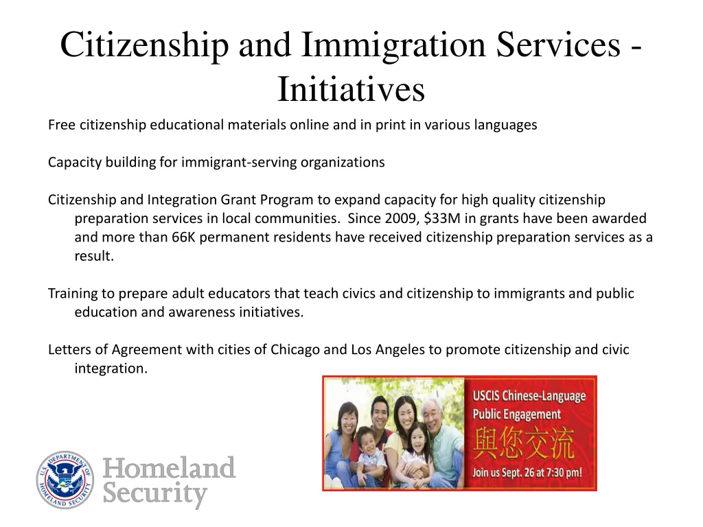 citizenship and immigration services initiatives