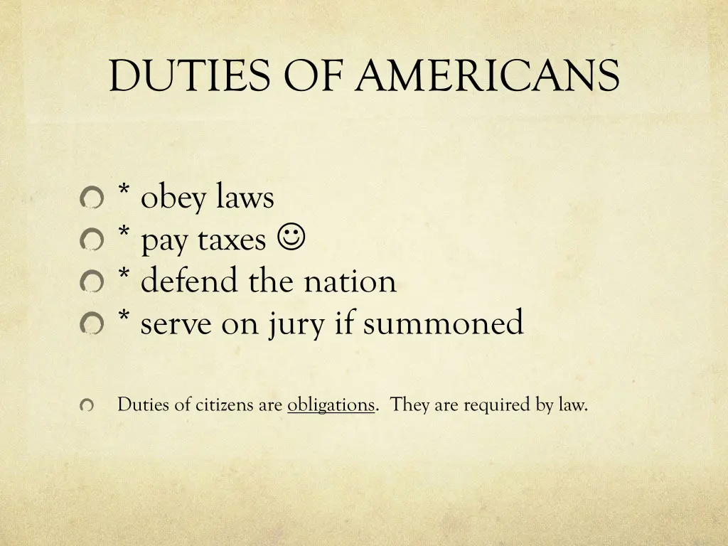 duties of americans