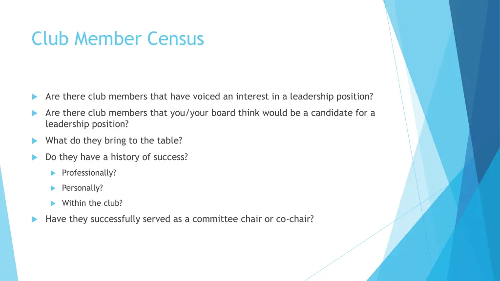 club member census