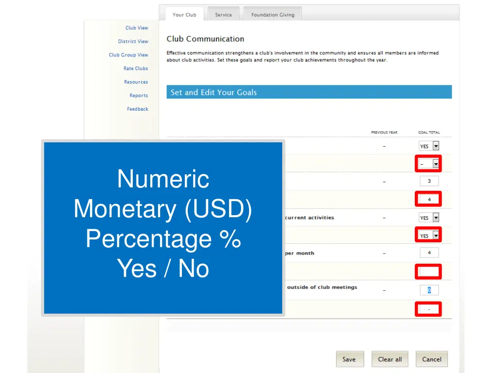 numeric monetary usd percentage yes no