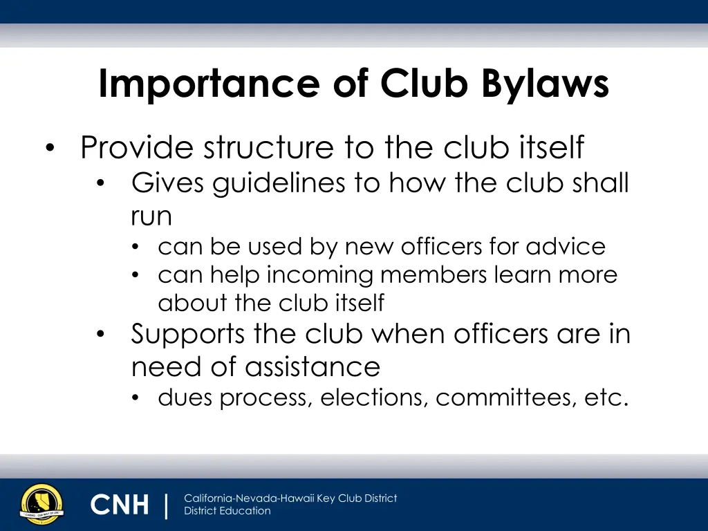 importance of club bylaws