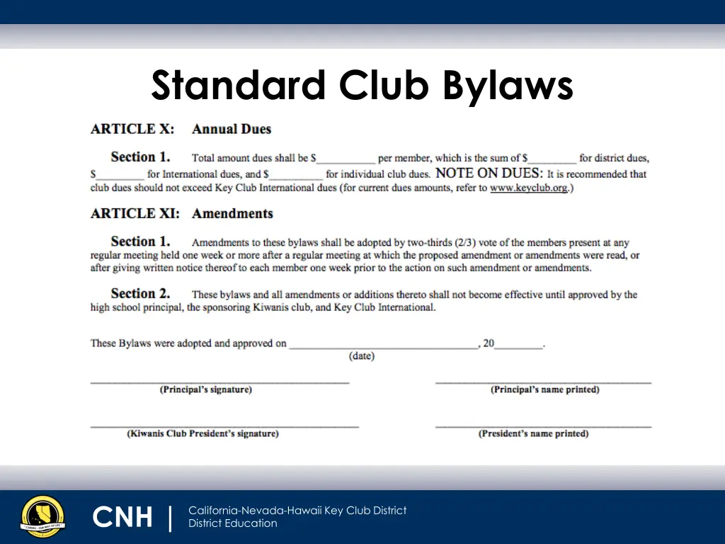 standard club bylaws 7