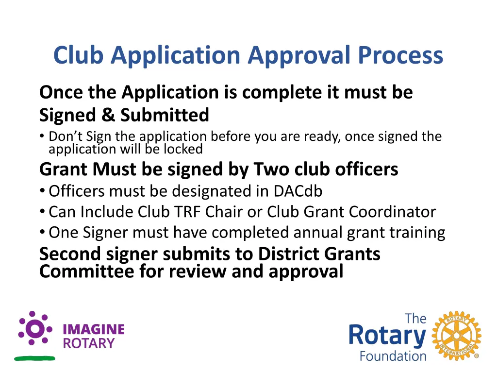 club application approval process