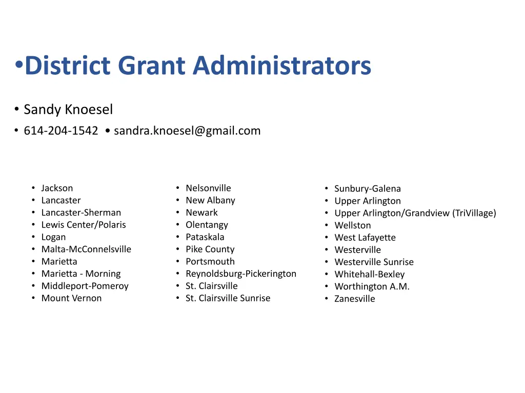 district grant administrators