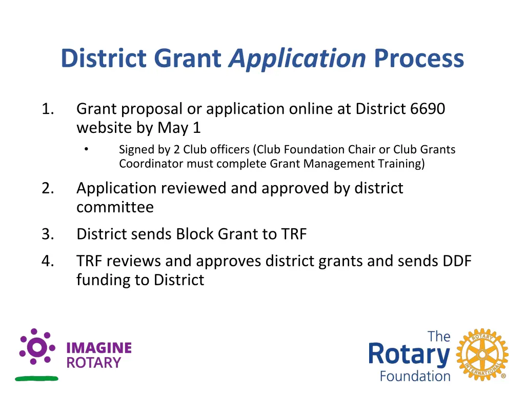 district grant application process 1