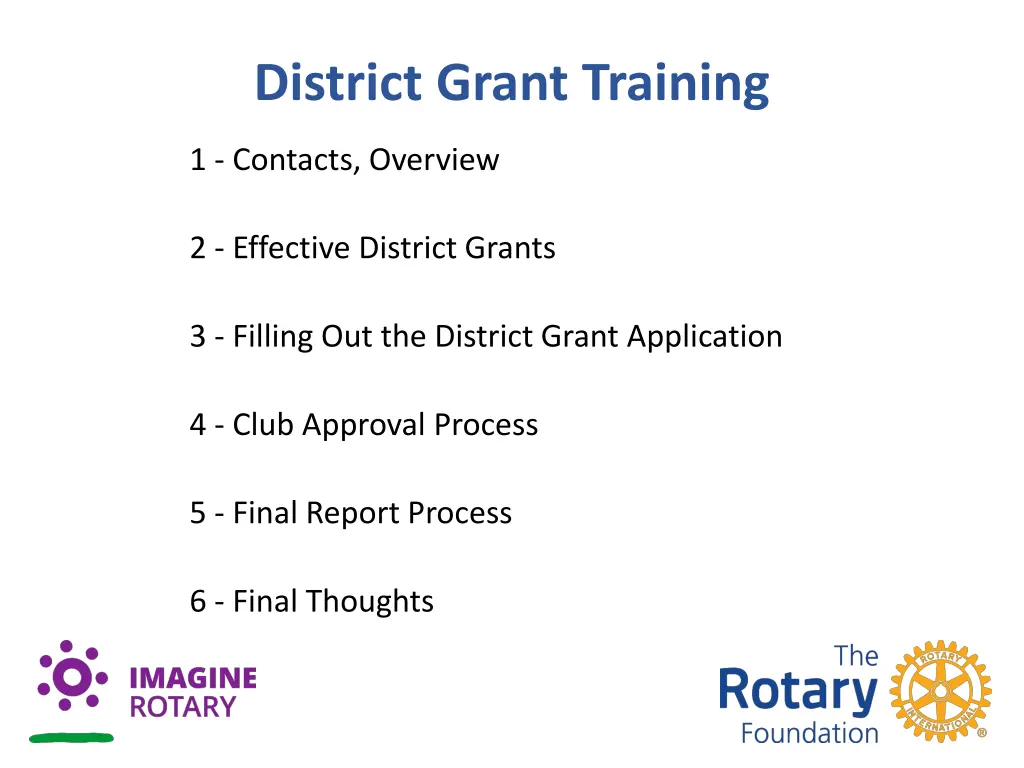 district grant training