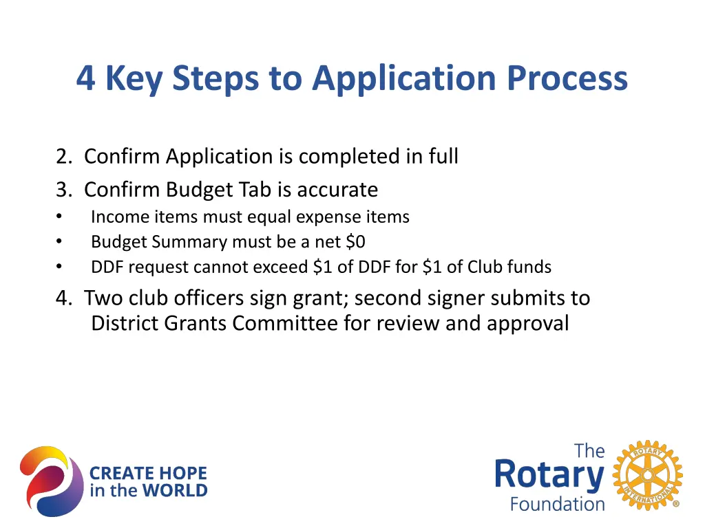 4 key steps to application process 1