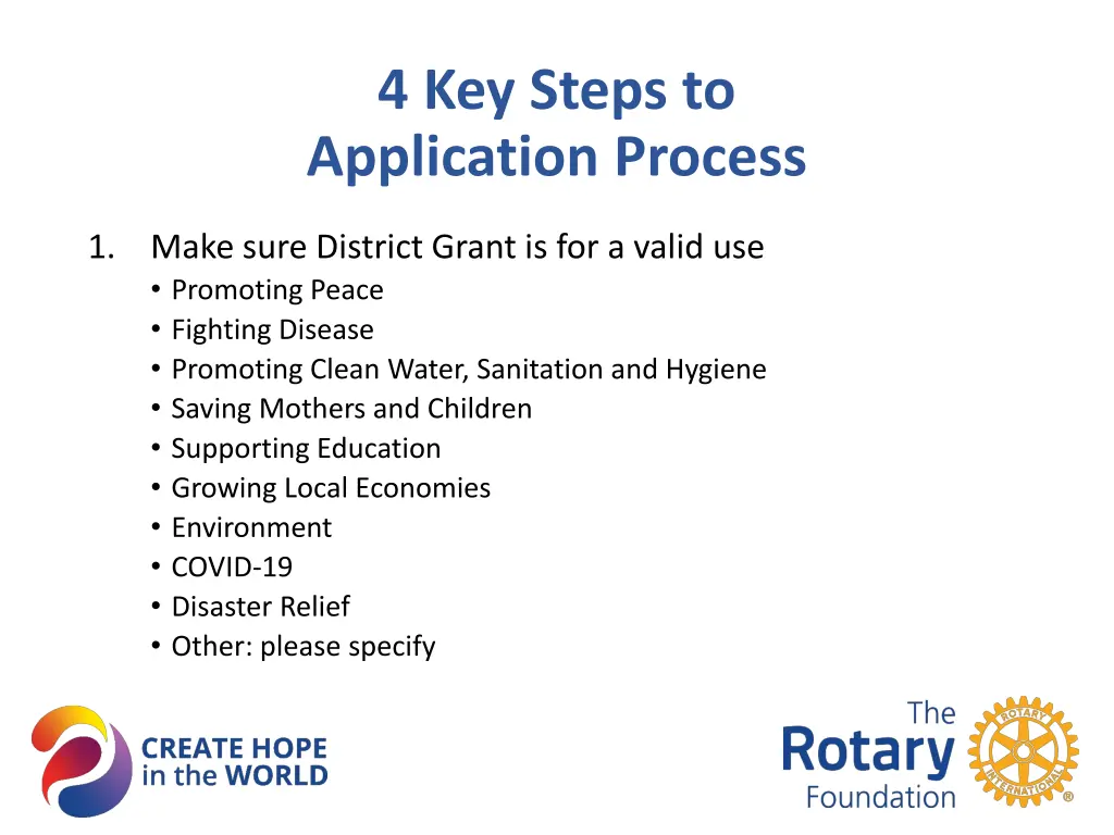 4 key steps to application process