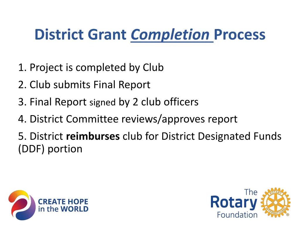 district grant completion process