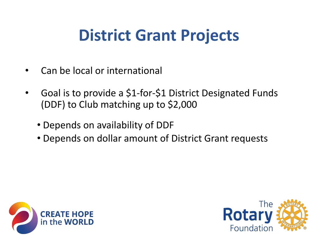 district grant projects