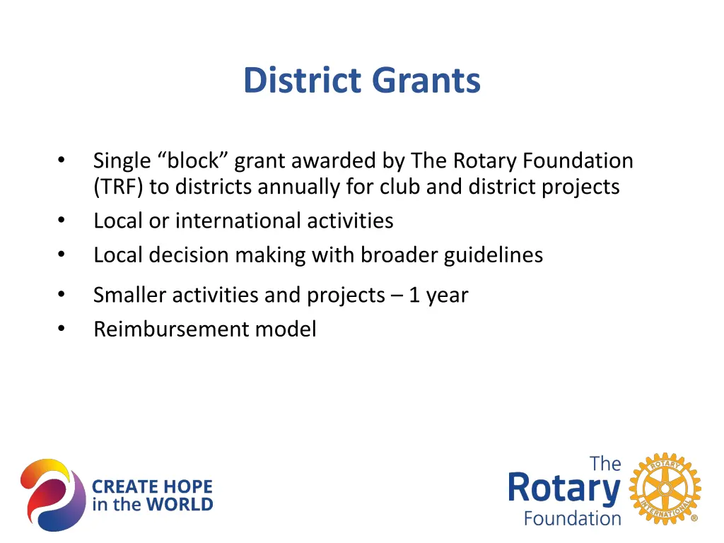 district grants