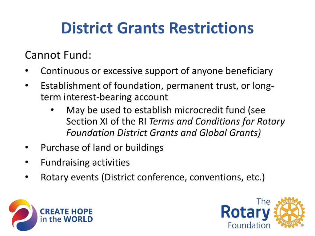 district grants restrictions 2