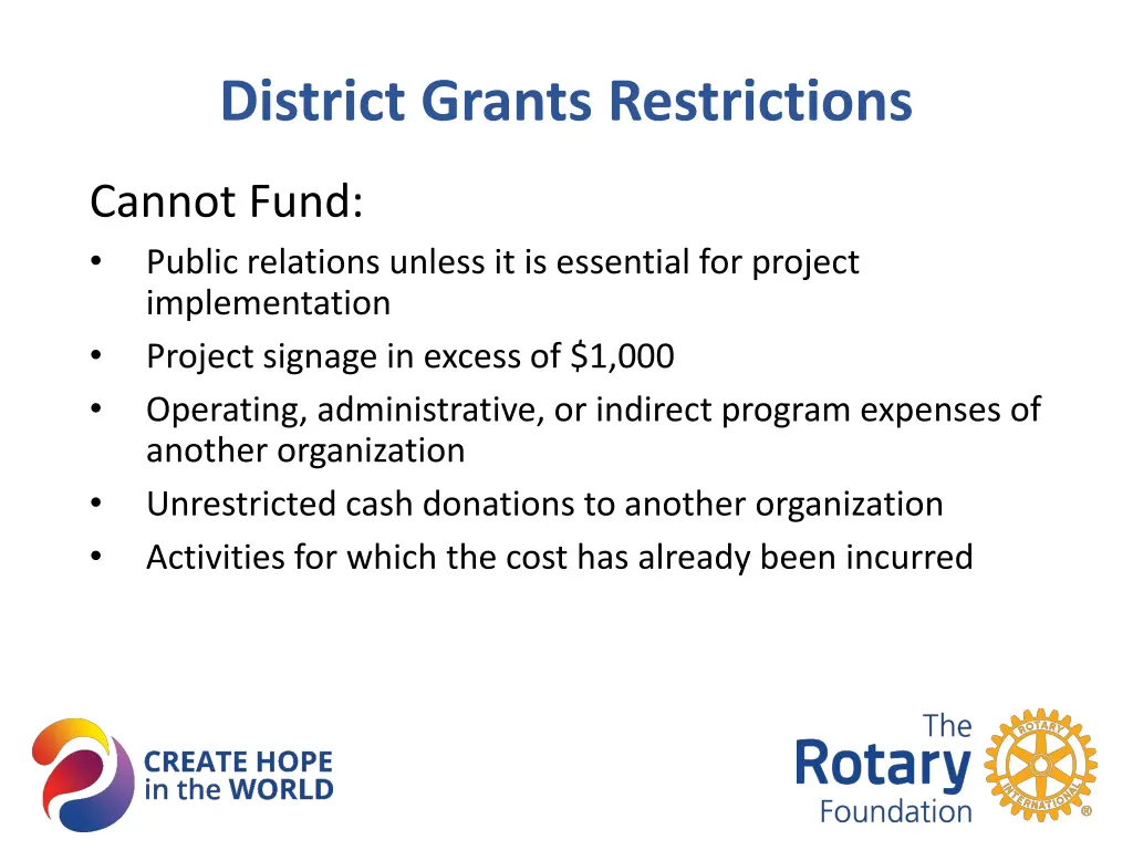 district grants restrictions 3