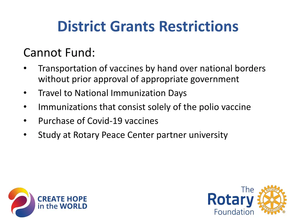 district grants restrictions 4