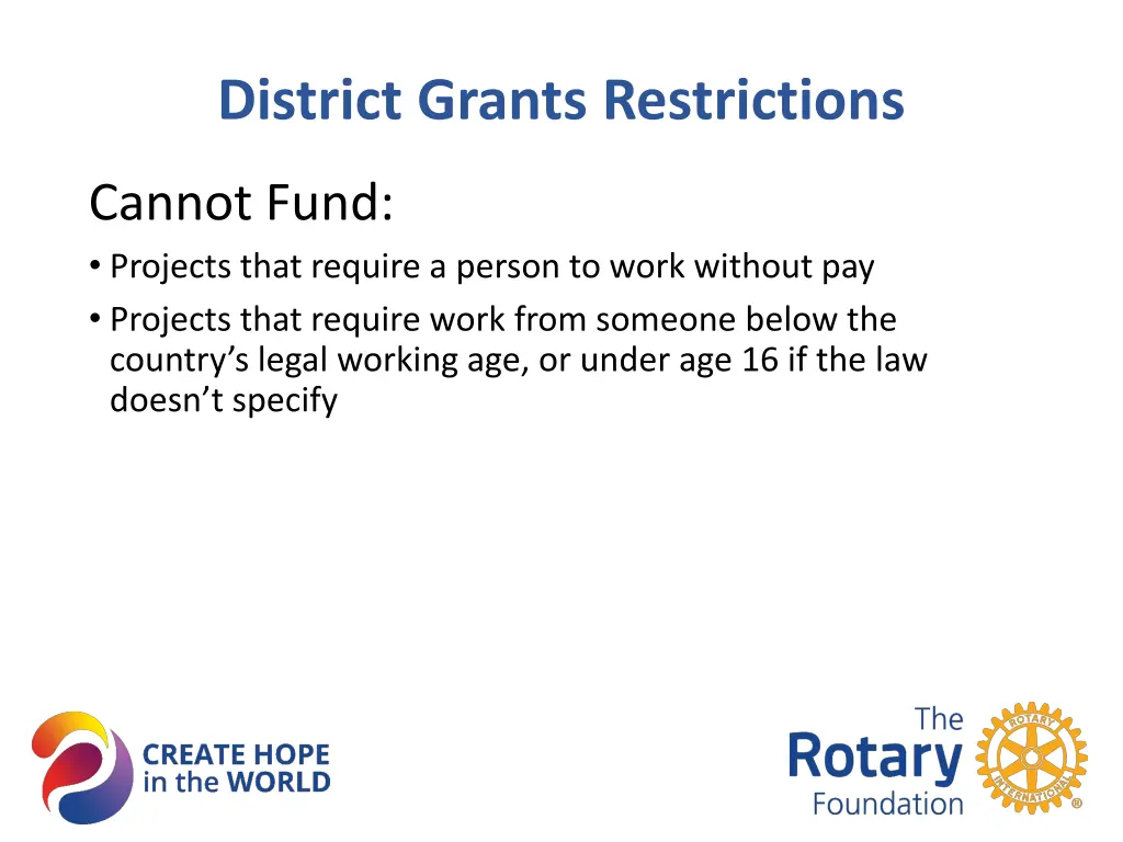 district grants restrictions 5