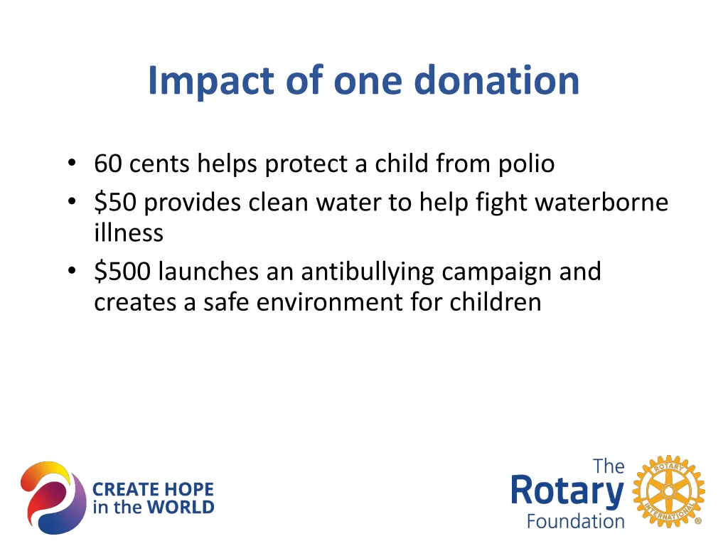 impact of one donation